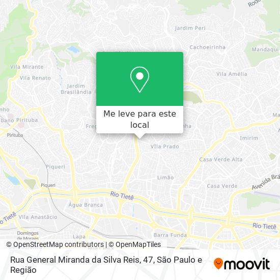 Rua General Miranda da Silva Reis, 47 mapa