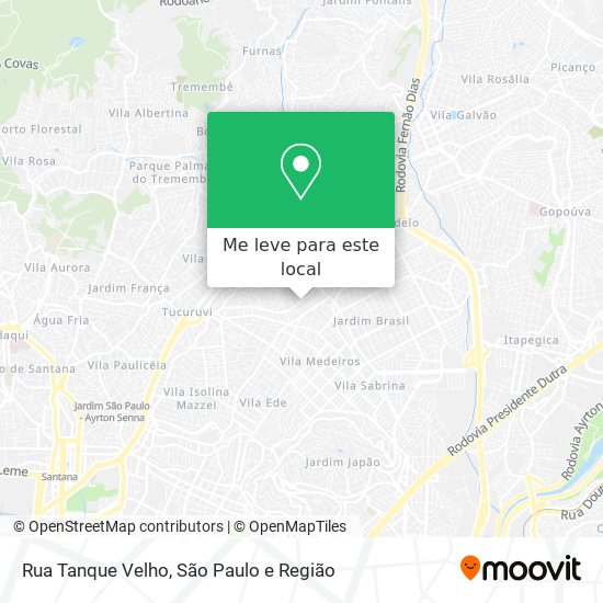 Rua Tanque Velho mapa