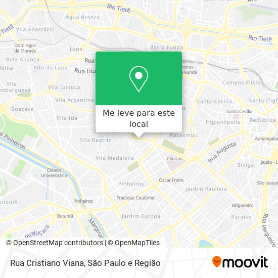 Rua Cristiano Viana mapa