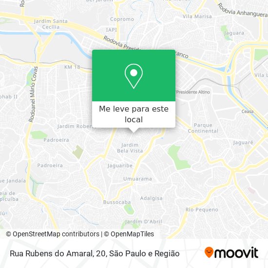 Rua Rubens do Amaral, 20 mapa