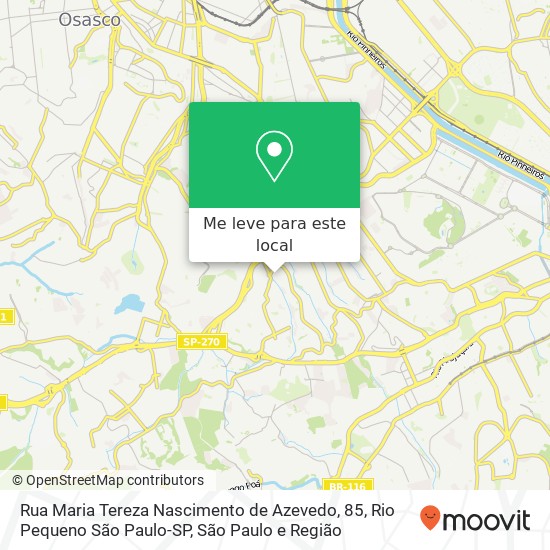 Rua Maria Tereza Nascimento de Azevedo, 85, Rio Pequeno São Paulo-SP mapa