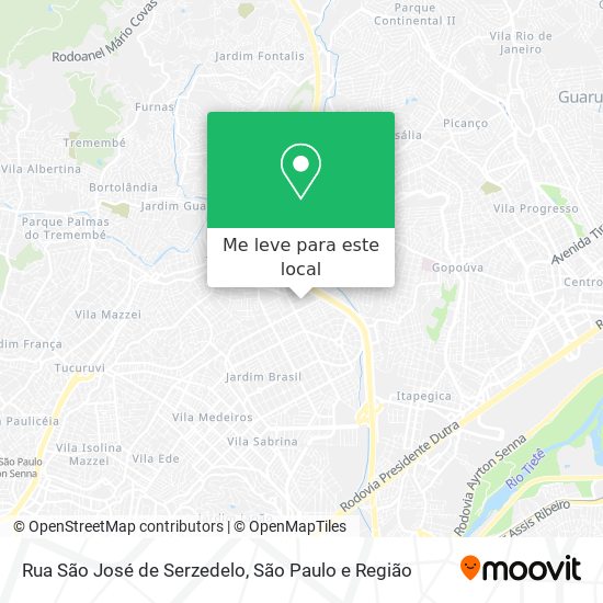 Rua São José de Serzedelo mapa