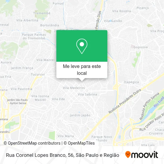 Rua Coronel Lopes Branco, 56 mapa