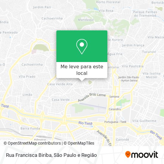 Rua Francisca Biriba mapa