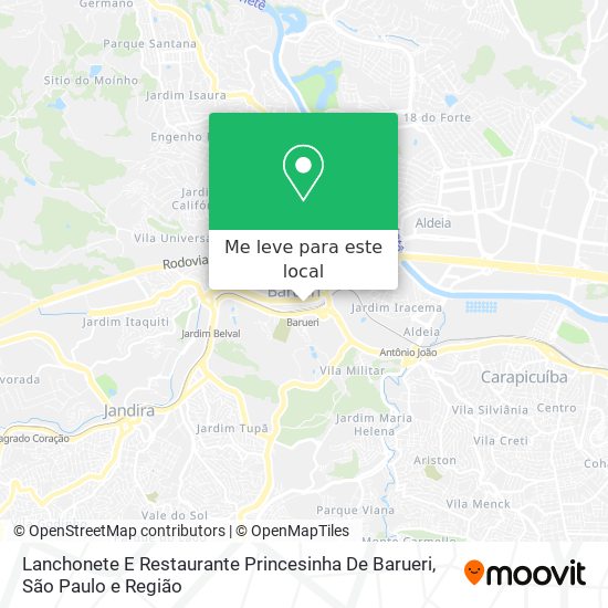 Lanchonete E Restaurante Princesinha De Barueri mapa