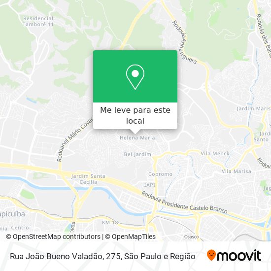 Rua João Bueno Valadão, 275 mapa