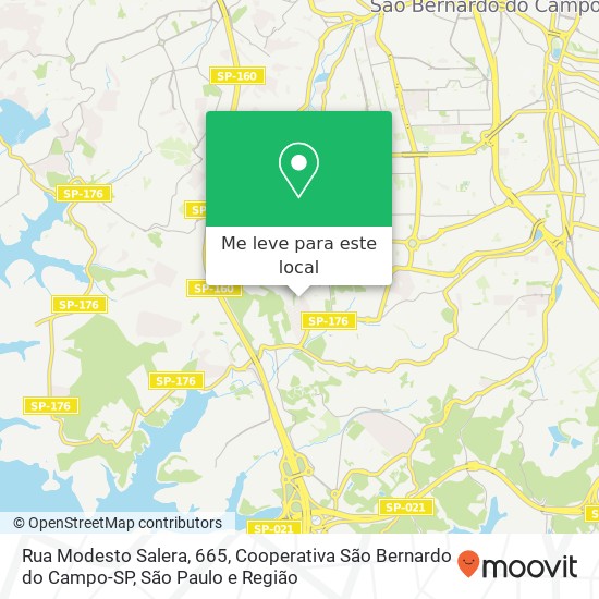 Rua Modesto Salera, 665, Cooperativa São Bernardo do Campo-SP mapa
