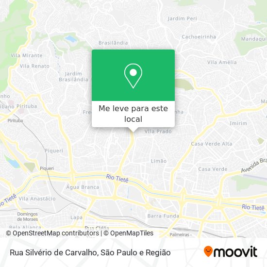 Rua Silvério de Carvalho mapa