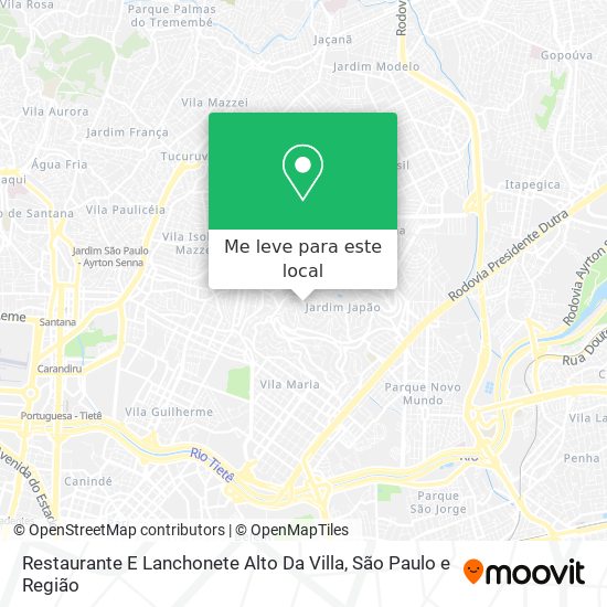 Restaurante E Lanchonete Alto Da Villa mapa