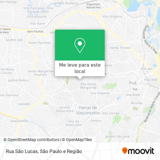 Rua São Lucas mapa