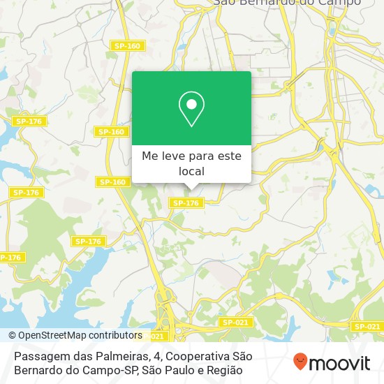 Passagem das Palmeiras, 4, Cooperativa São Bernardo do Campo-SP mapa