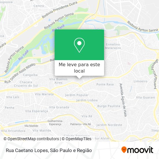 Rua Caetano Lopes mapa