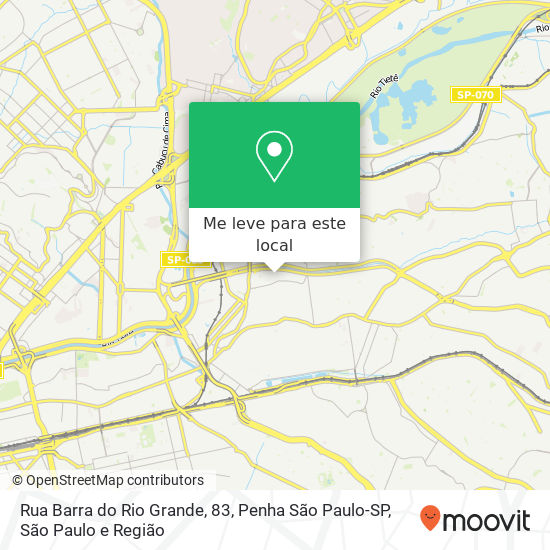 Rua Barra do Rio Grande, 83, Penha São Paulo-SP mapa