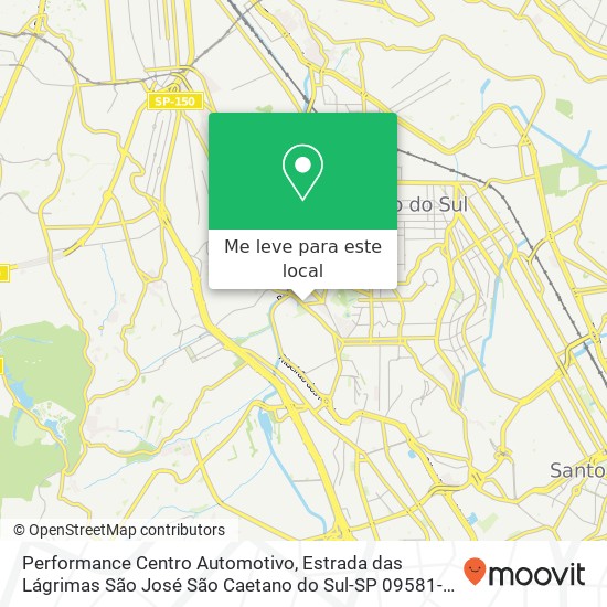 Performance Centro Automotivo, Estrada das Lágrimas São José São Caetano do Sul-SP 09581-300 mapa