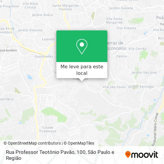 Rua Professor Teotônio Pavão, 100 mapa