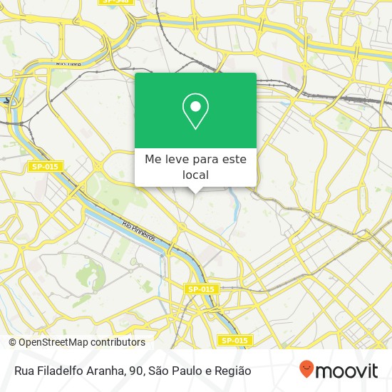Rua Filadelfo Aranha, 90, Alto de Pinheiros (Vila Madalena) São Paulo-SP mapa