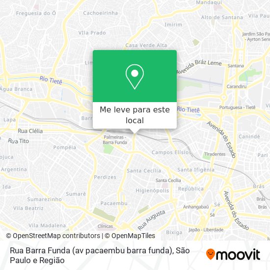 Rua Barra Funda (av pacaembu barra funda) mapa