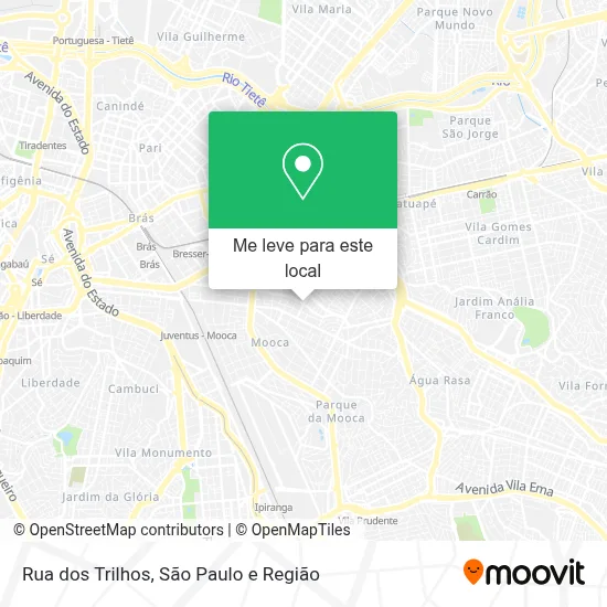 Rua dos Trilhos mapa