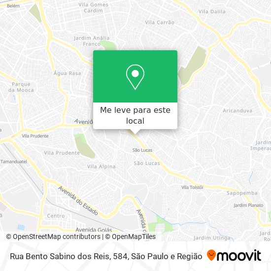 Rua Bento Sabino dos Reis, 584 mapa