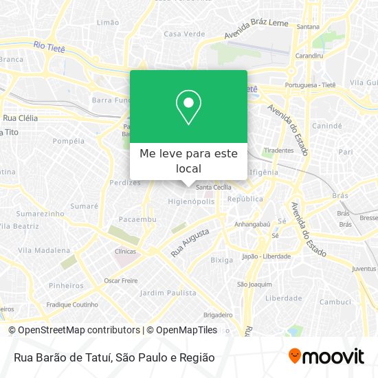 Rua Barão de Tatuí mapa