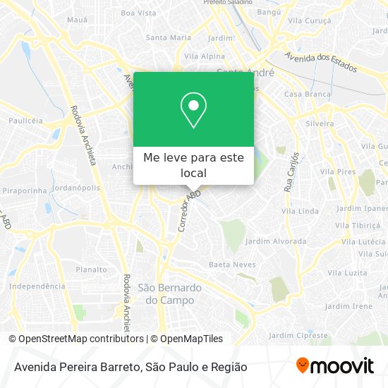 Avenida Pereira Barreto mapa