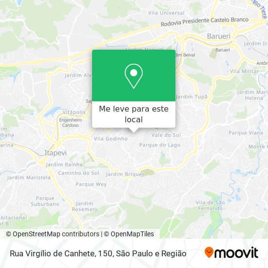 Rua Virgílio de Canhete, 150 mapa