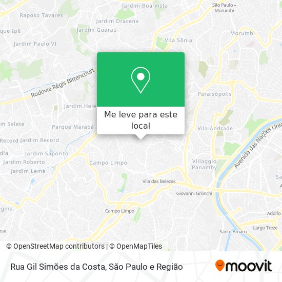 Rua Gil Simões da Costa mapa