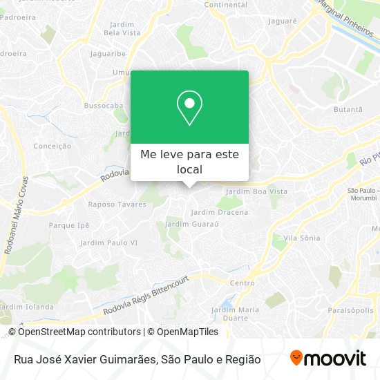 Rua José Xavier Guimarães mapa