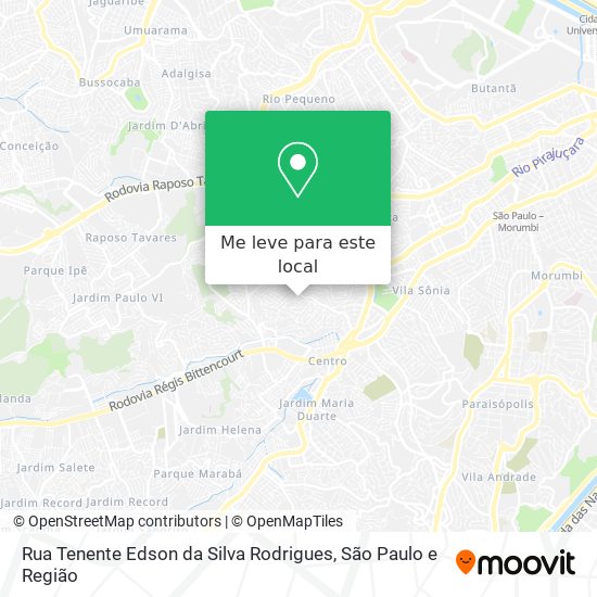 Rua Tenente Edson da Silva Rodrigues mapa