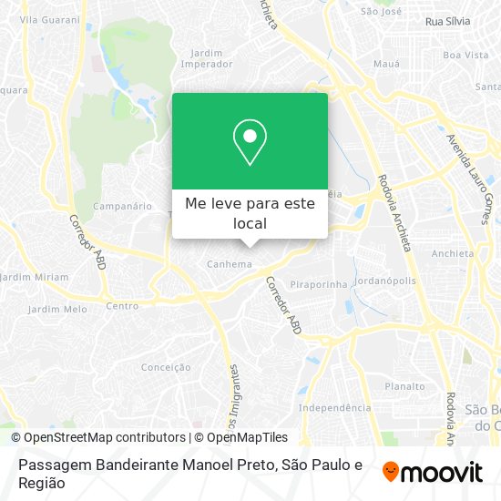 Passagem Bandeirante Manoel Preto mapa