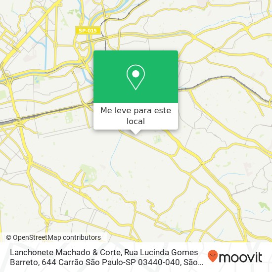 Lanchonete Machado & Corte, Rua Lucinda Gomes Barreto, 644 Carrão São Paulo-SP 03440-040 mapa