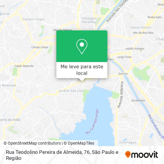 Rua Teodolino Pereira de Almeida, 76 mapa