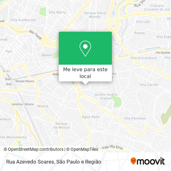 Rua Azevedo Soares mapa