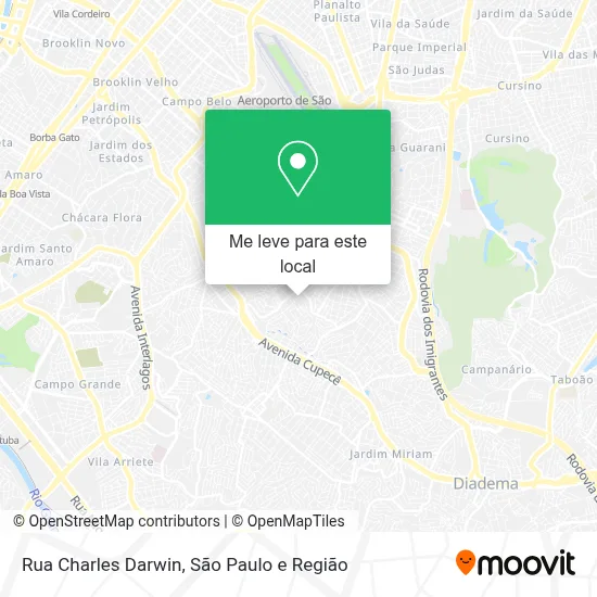 Rua Charles Darwin mapa