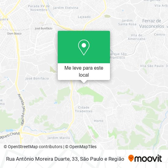 Rua Antônio Moreira Duarte, 33 mapa