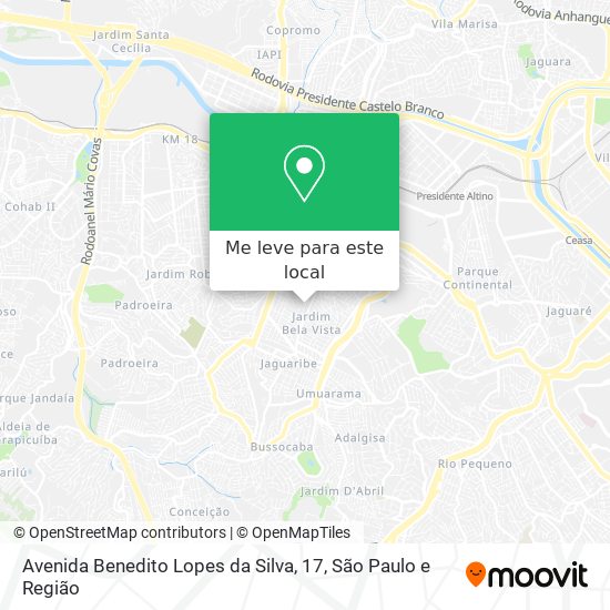 Avenida Benedito Lopes da Silva, 17 mapa