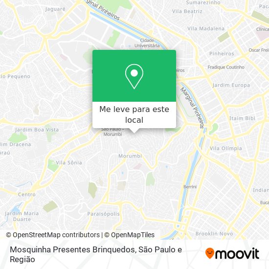Mosquinha Presentes Brinquedos mapa