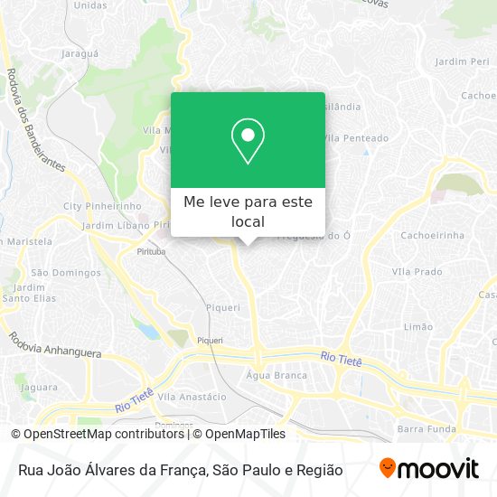 Rua João Álvares da França mapa