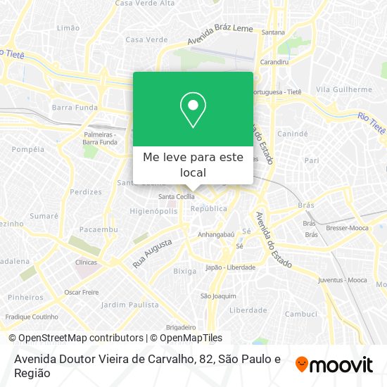 Avenida Doutor Vieira de Carvalho, 82 mapa