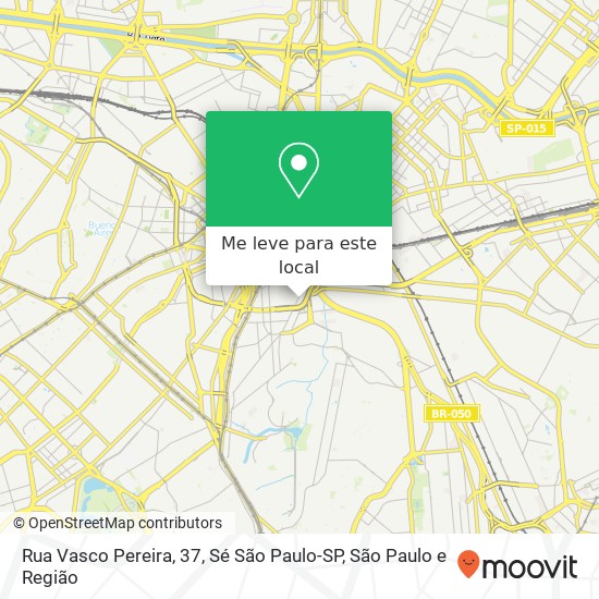 Rua Vasco Pereira, 37, Sé São Paulo-SP mapa