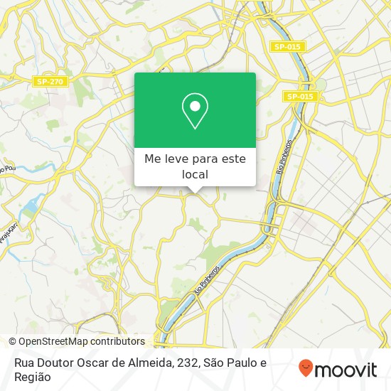 Rua Doutor Oscar de Almeida, 232, Vila Andrade São Paulo-SP mapa