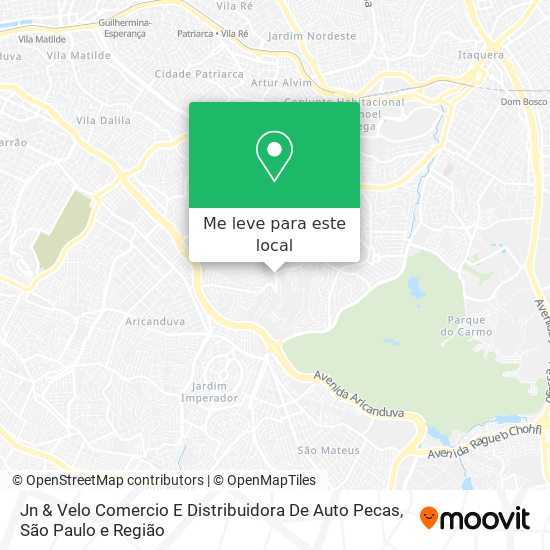 Jn & Velo Comercio E Distribuidora De Auto Pecas mapa