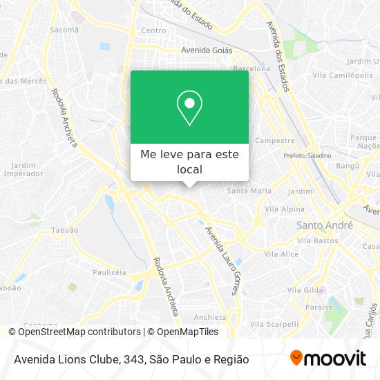 Avenida Lions Clube, 343 mapa