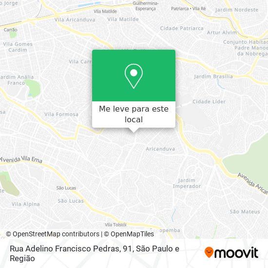 Rua Adelino Francisco Pedras, 91 mapa