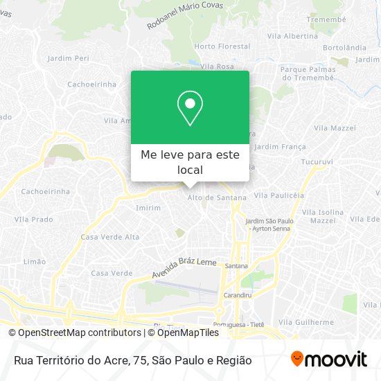 Rua Território do Acre, 75 mapa