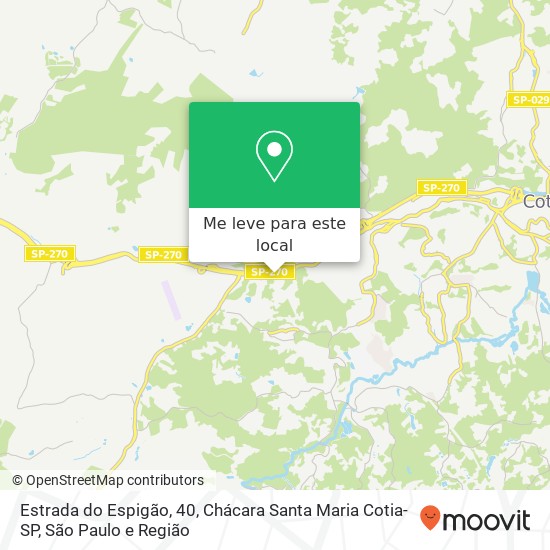 Estrada do Espigão, 40, Chácara Santa Maria Cotia-SP mapa