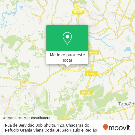 Rua de Servidão Job Shults, 123, Chácaras do Refúgio Granja Viana Cotia-SP mapa