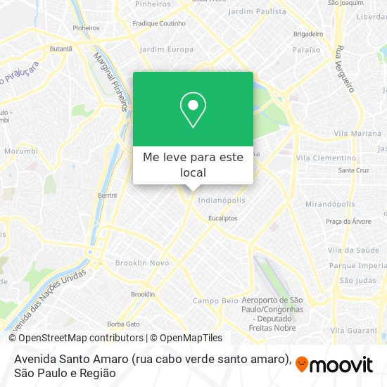 Avenida Santo Amaro (rua cabo verde santo amaro) mapa
