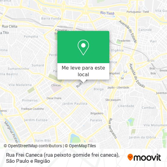 Rua Frei Caneca (rua peixoto gomide frei caneca) mapa