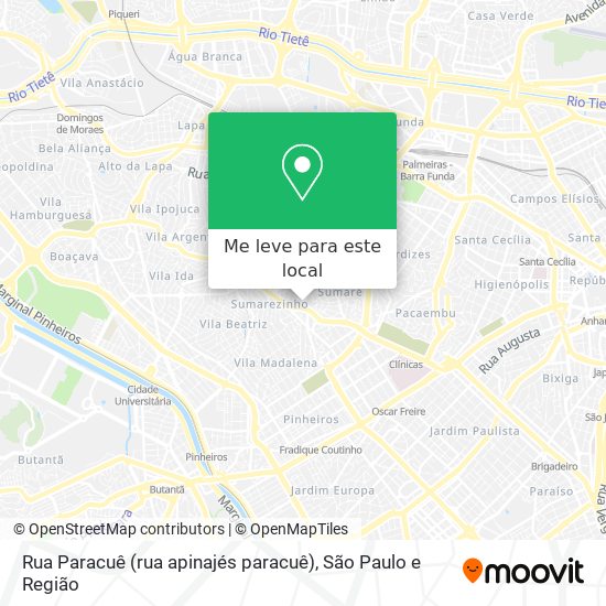 Rua Paracuê (rua apinajés paracuê) mapa